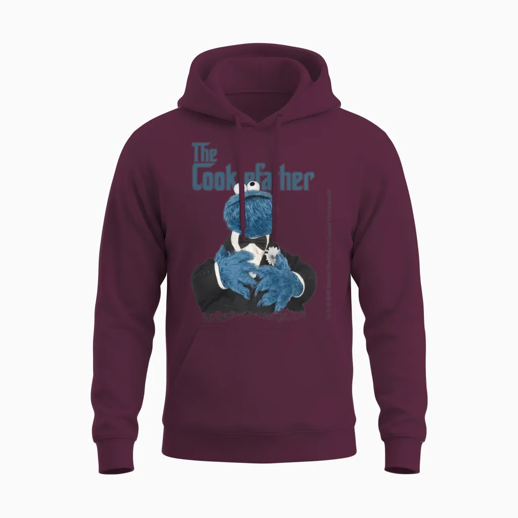Sesame Street the Cookiefather Unisex Hoodie in Maroon