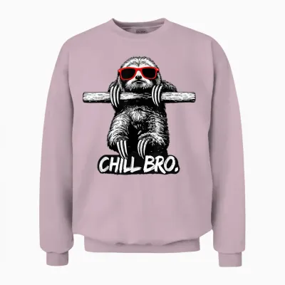 Lustiges Chill Bro Faultier Mit Sonnenbrille Unisex Sweatshirt - Light Pink