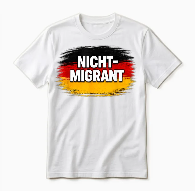 Nicht Migrant Deutschland Flagge Unisex T-Shirt in White