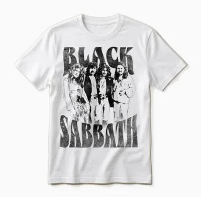 Official Black Sabbath Group Photo Unisex T-Shirt - White