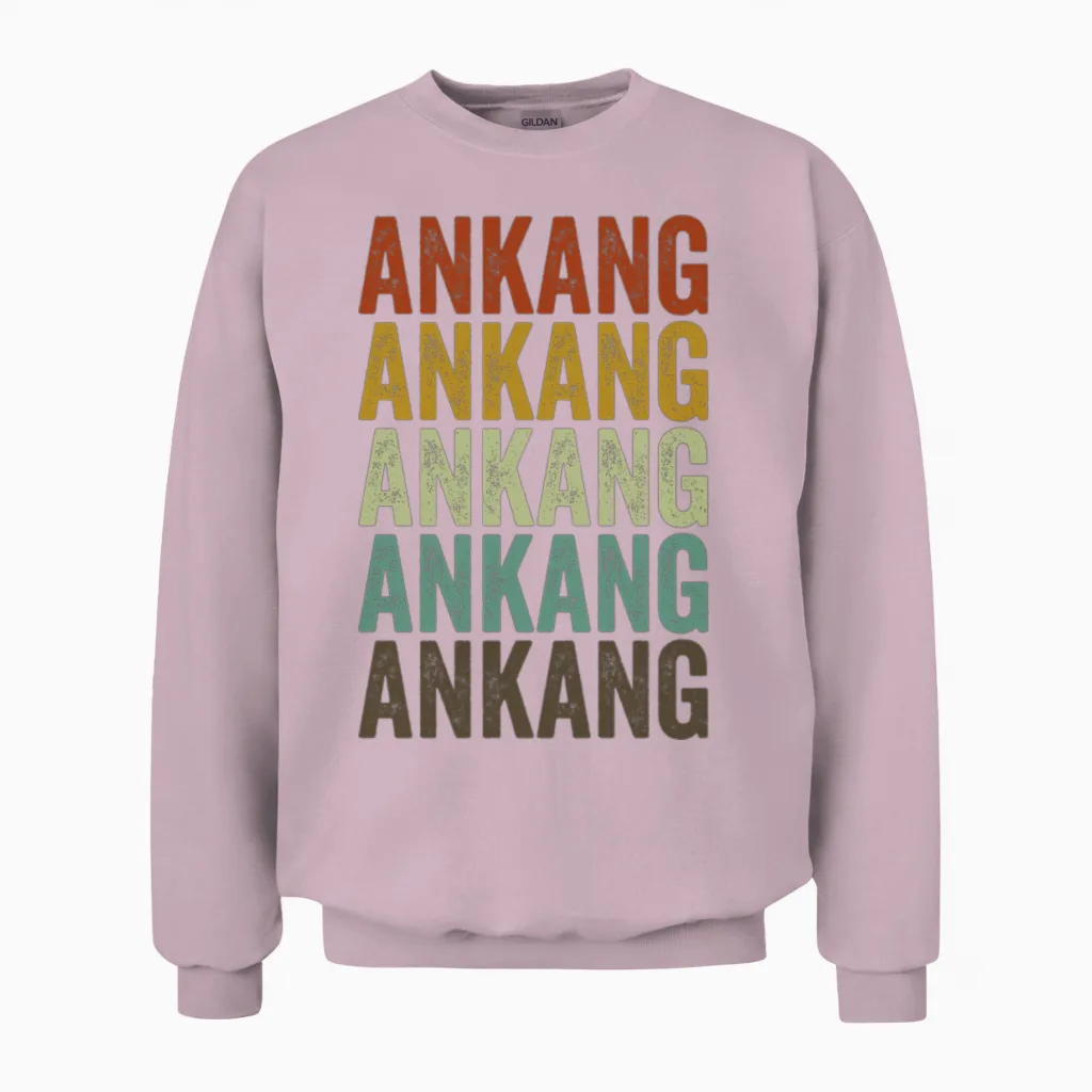 Ankang China Retro Vintage Unisex Sweatshirt - Light Pink