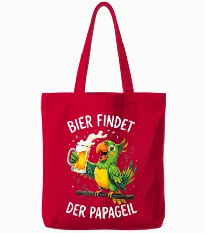 Bier Findet Der Papageil Tote Bags - Red