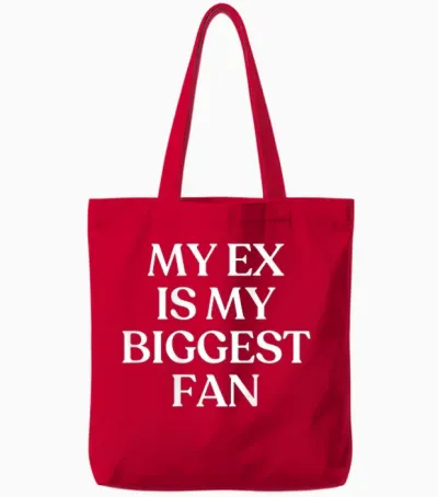 My Ex Is My Biggest Fan Shirt Y2k Aesthetic Trendy Back Tote Bags - Red