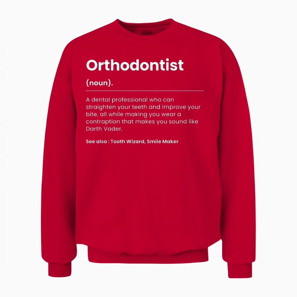 Funny Orthodontist Unisex Sweatshirt in Red