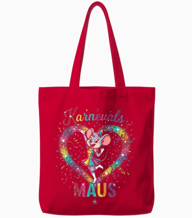 Carnival Mouse Cologne Alaaf Women's Costume Party Mouse Tote Bags in Red