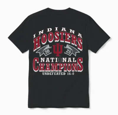 Indiana Hoosiers National Champs 2025 Football Cfp Black Unisex T-Shirt - Black