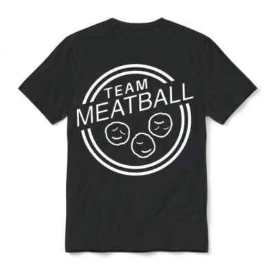 Team Meatball White Unisex T-Shirt - Black