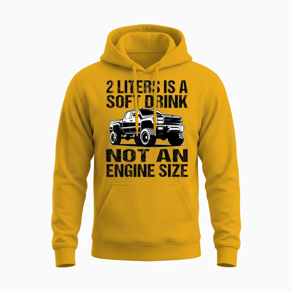 Pick Up Truck 2 Litres Is a Soft Drink - Pick Up Driver T-Shirt, Gray Unisex Hoodie in Gold