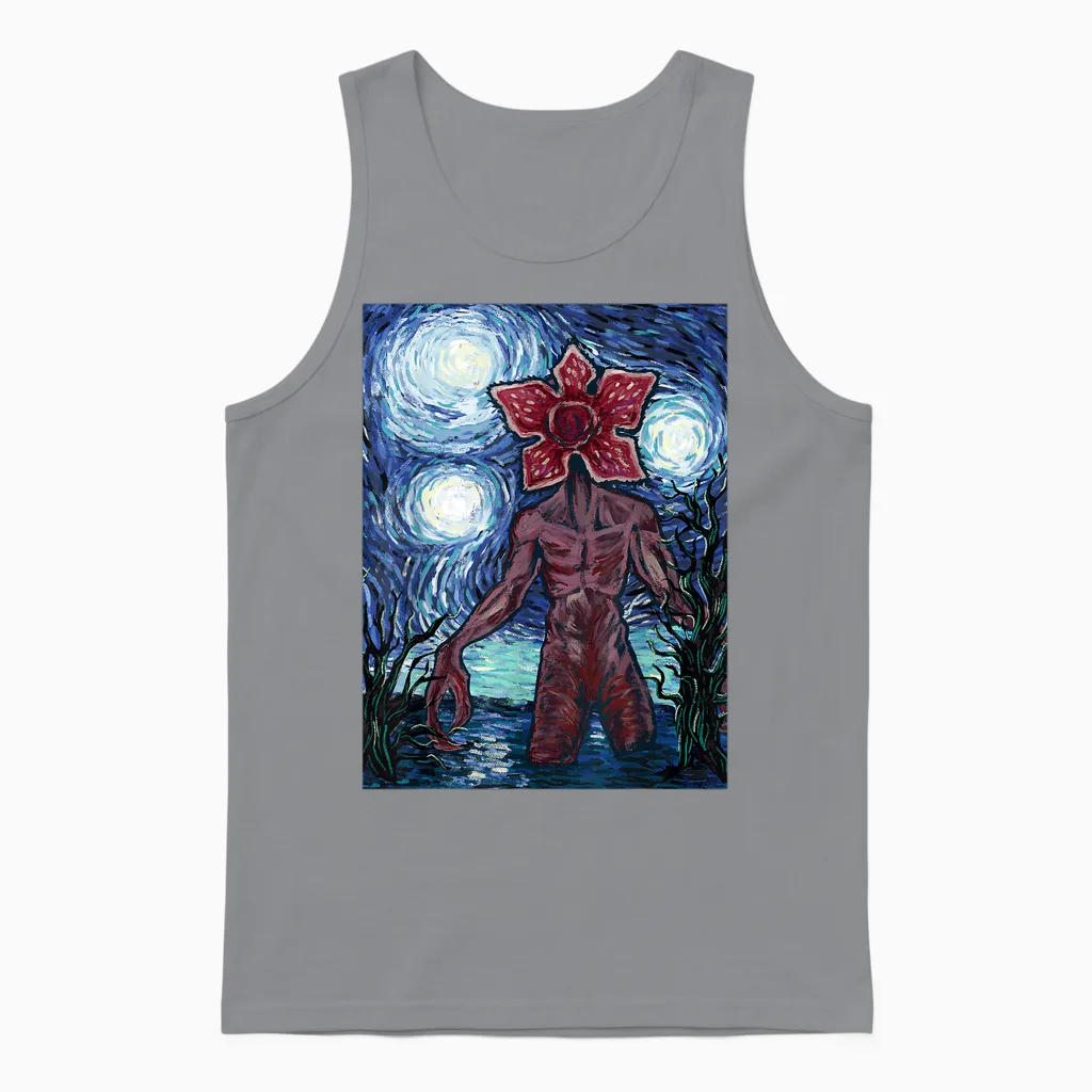 Netflix Stranger Things Demogorgon Starry Night Style Unisex Tank Top in Sport Grey