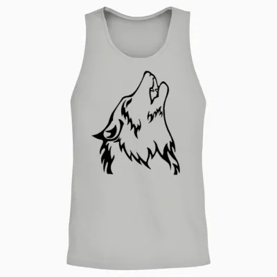 Wolf (back) Unisex Tank Top - Ash