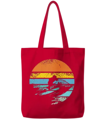 Jet Ski Retro Tote Bags - Red