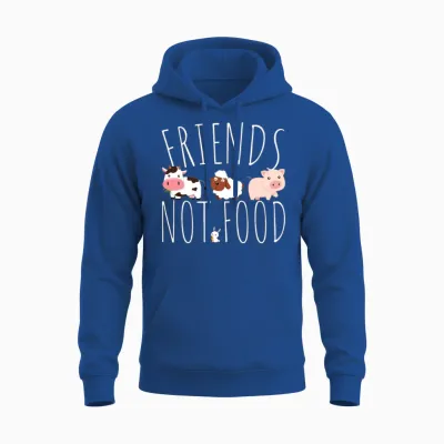 Friends Not Food Animal Lover Veggie Cute Vegan Unisex Hoodie - Royal