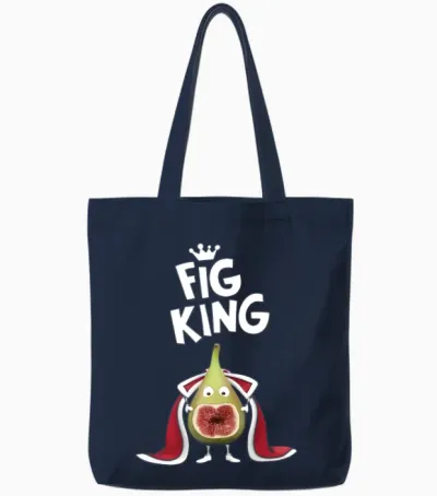 Fig King Tote Bags - Navy