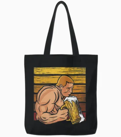 Bodybuilding - Gym Retro Tote Bags - Black