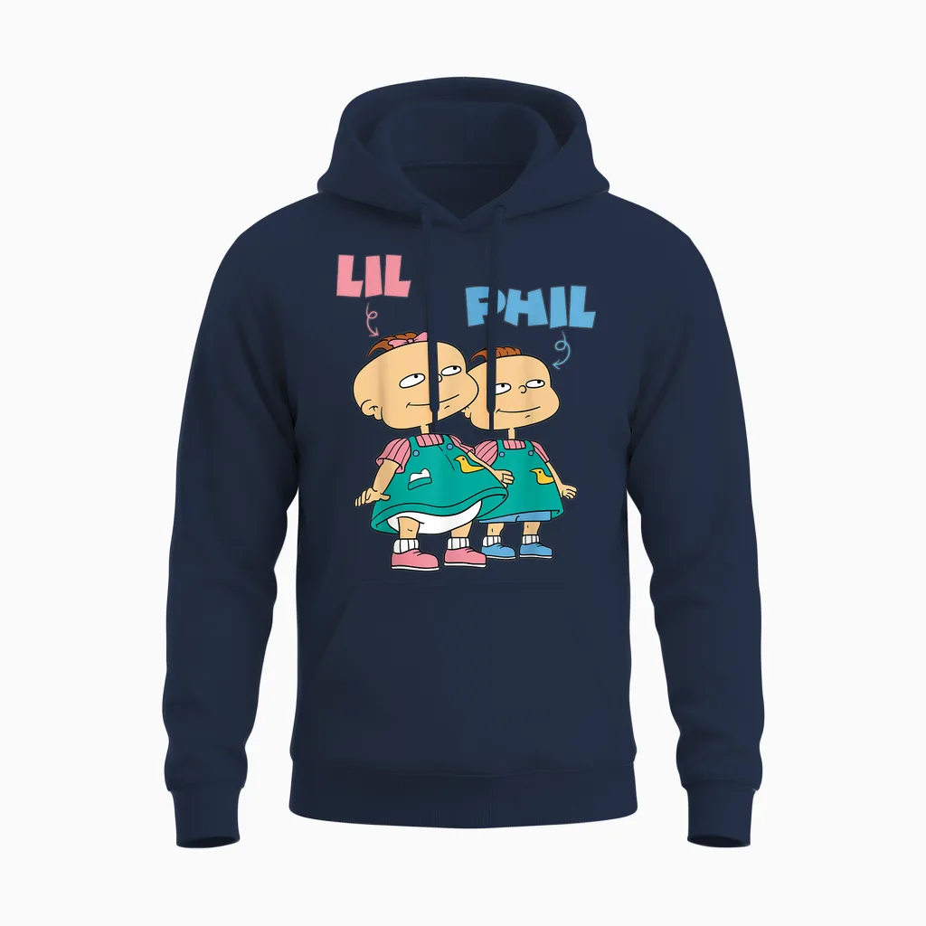 Mademark X Rugrats - Lil and Phil “the Deville’s” Twins Rugrats Unisex Hoodie in Navy