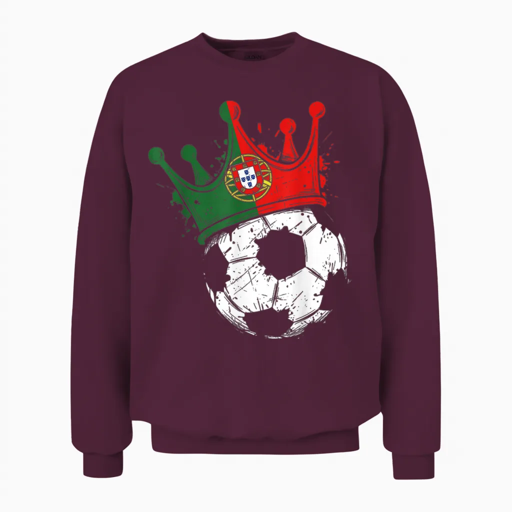 Portuguese Flag Fantasy Portugal Unisex Sweatshirt in Maroon