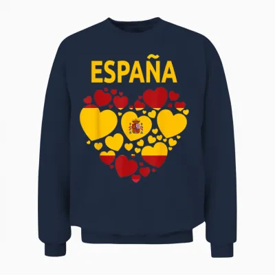 Spanische Flagge Herz Idee Für Damen & Kinder Spanien Flagge Outfit Unisex Sweatshirt - Navy