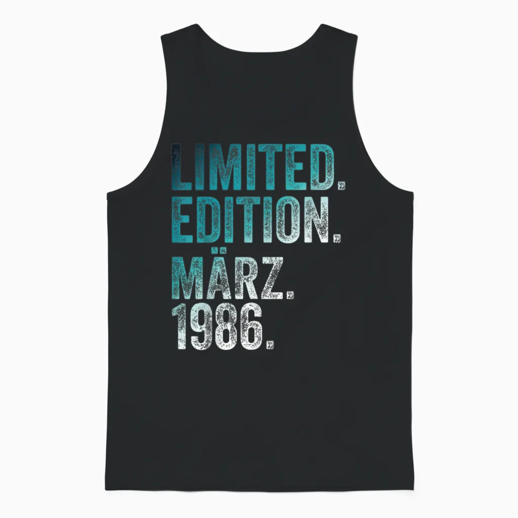 40. Geburtstag Mann 40 Jahre Limited Edition März 1986 Unisex Tank Top in Black
