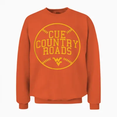 Cue Country Roads - West Virginia Mountaineers Baseball Unisex Sweatshirt - Orange