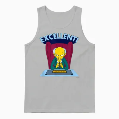 The Simpsons Mr. Burns Excellent Unisex Tank Top - Ash