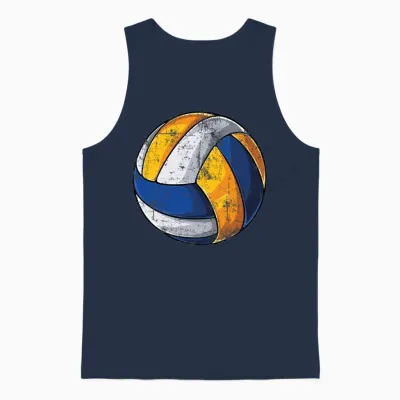 Volleyball Retro Unisex Tank Top - Navy