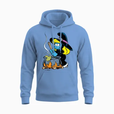Smurfs Design Smurfette as a Witch Unisex Hoodie - Carolina Blue