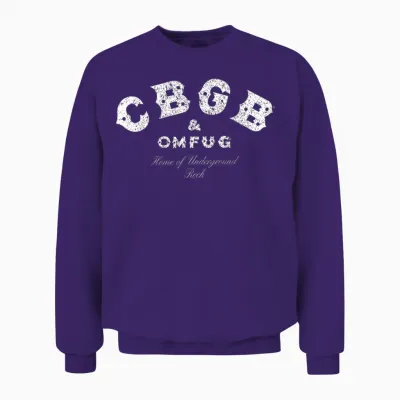 Cbgb – Classic Logo on Black Unisex Sweatshirt - Purple