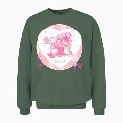 Ponyhugging Thelwell Cartoon Unisex Sweatshirt - Military Green