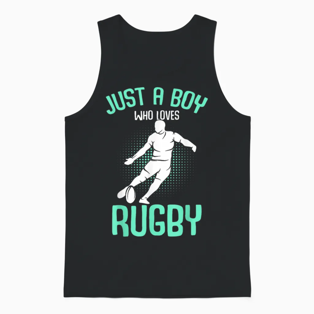 Rugby Jungen Kinder Unisex Tank Top in Black