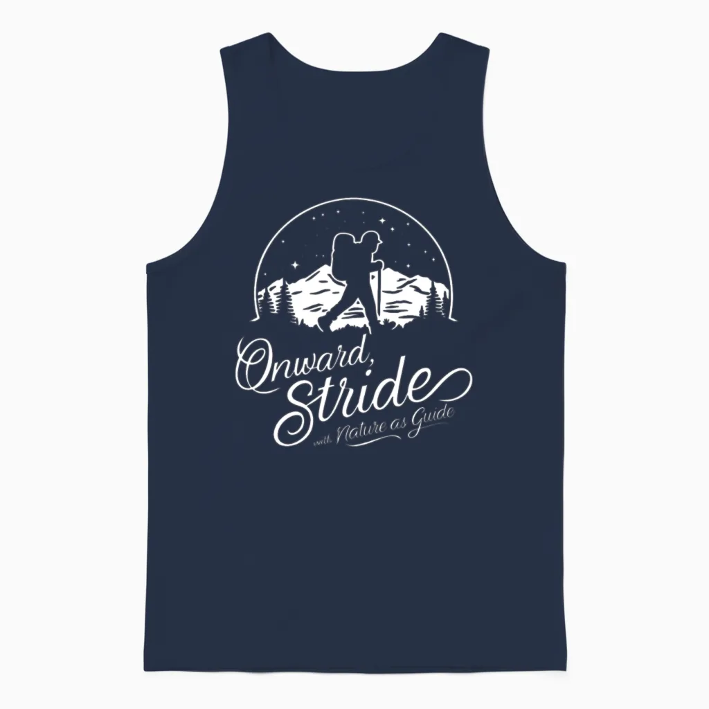 Take a Hike Reach New Height Unisex Tank Top in Navy