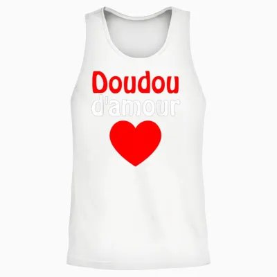 Love Doudou Humour Valentine's Day Idea for Couples T-Shirt, Black, S Unisex Tank Top - White