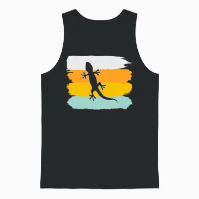 Lizard Retro Unisex Tank Top - Black
