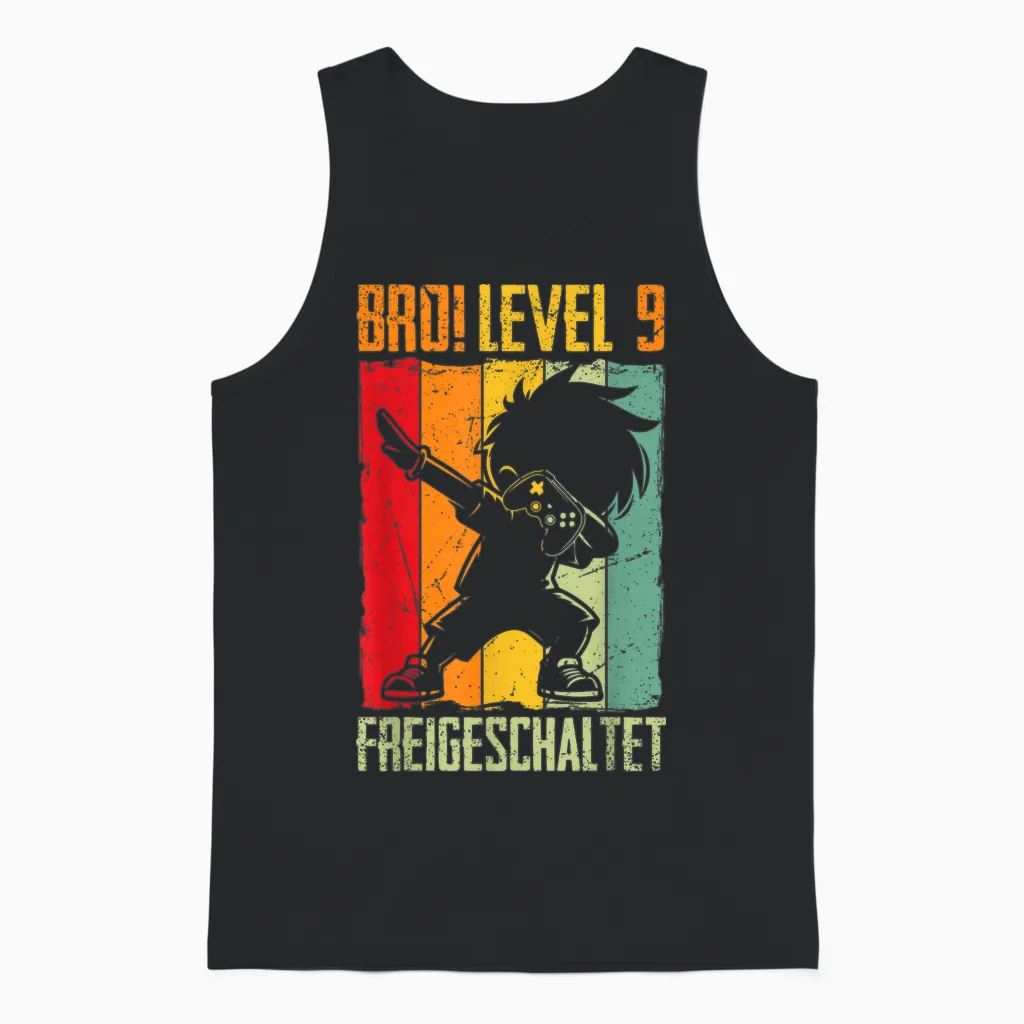 Bro! Level 9 Freigeschaltet 9.geburtstag Video Gamer Junge Unisex Tank Top in Black