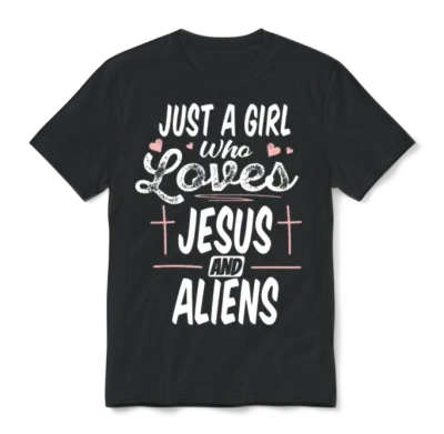Christian Christianity Humor Alien Jesus Unisex T-Shirt - Black