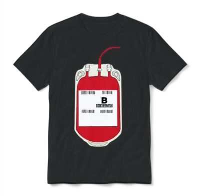 B Negative Blood Bag Unisex T-Shirt - Black