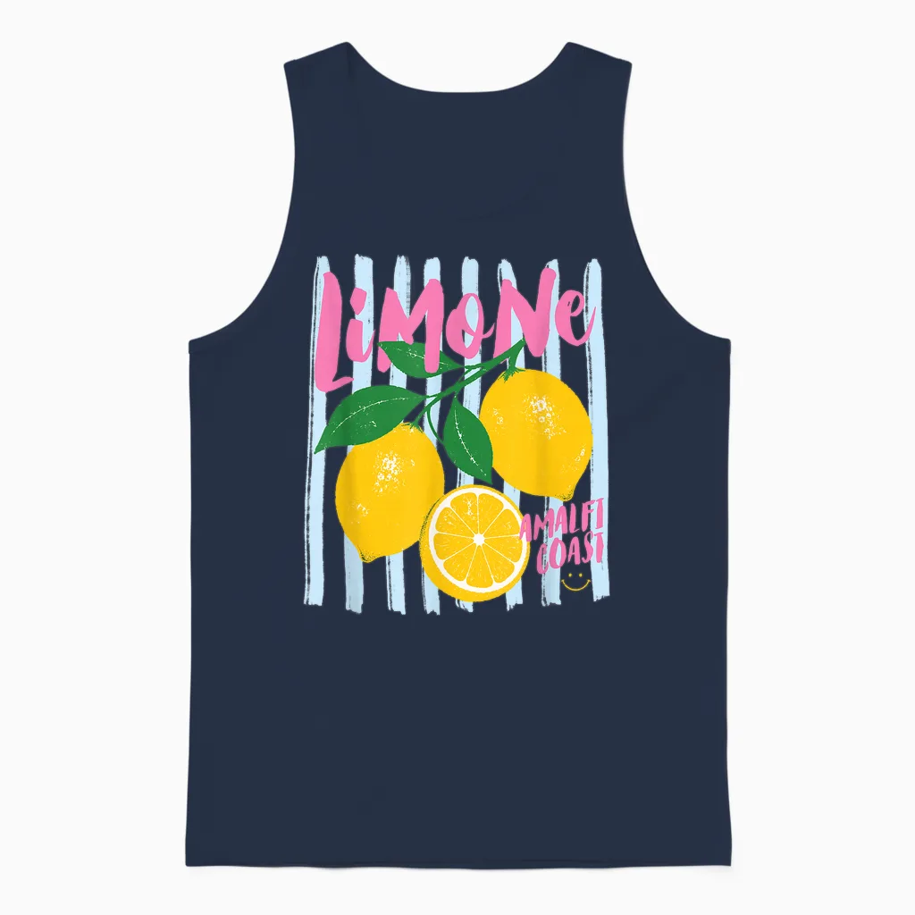 Limone Amalfi Coast Zitrone Süße Sommer Obst Markt Kunst Unisex Tank Top in Navy