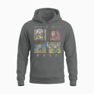 Disney Pixar Toy Story Woody and Buzz Four Square T-Shirt, Black, S Unisex Hoodie - Graphite Heather