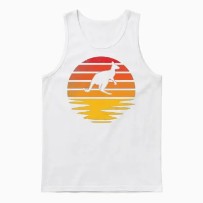 Kangaroo Retro Unisex Tank Top - White
