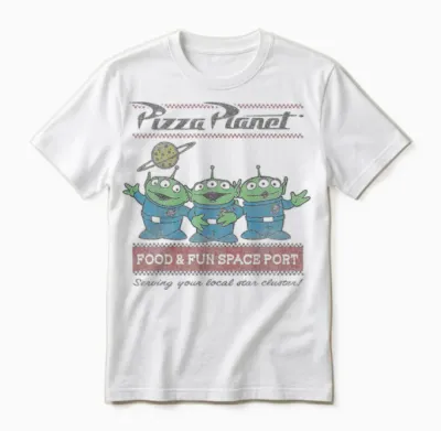 Disney Pixar Toy Story Pizza Planet Aliens Unisex T-Shirt - White