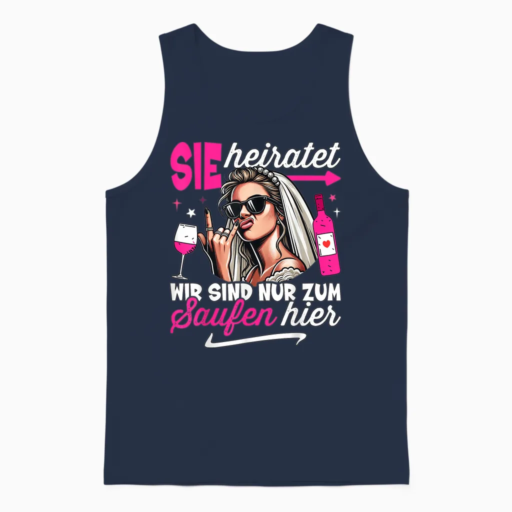 Jga Frauen T-Shirt Polterabend Junggesellenabschied Frauen Unisex Tank Top in Navy