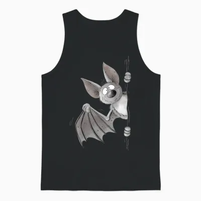 Funny Bat Flight Fox Animal Motif for Animal Lovers Fun T-Shirt, Black Unisex Tank Top - Black