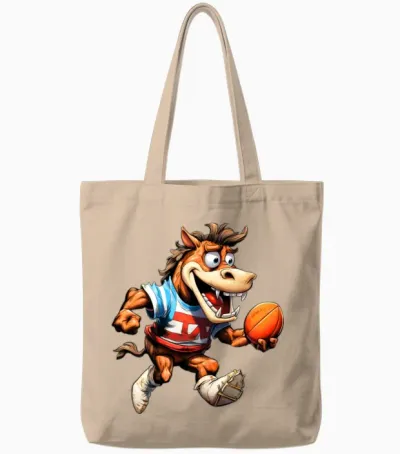 Horses Rugby Tote Bags - Natural