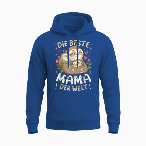 Beste Mama Der Welt Faultier Mutter Mit 2 Kindern, Muttertag Unisex Hoodie - Royal