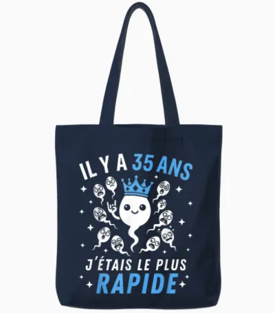 Graine Le Plus Rapide Blague Anniversaire Humour 35 Ans Tote Bags - Navy