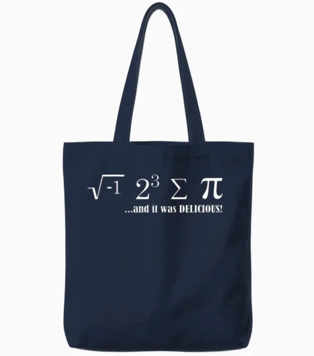 I Ate Some Pie and It Was Delicious Tote Bags in Navy