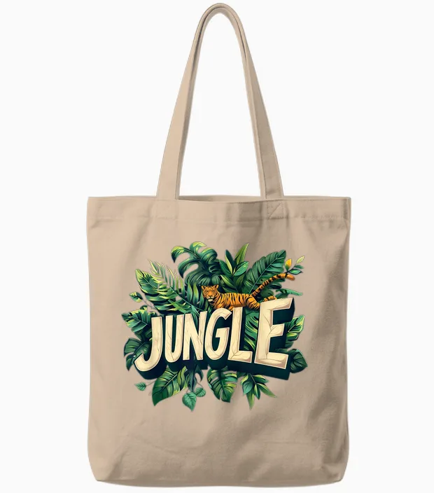 Jungle Adventure Costume for All Ages T-Shirt, Black Tote Bags in Natural