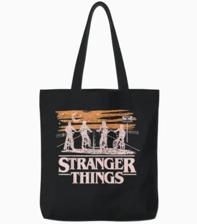 Netflix Stranger Things Night Silhouettes - Sale - Tote Bags - Black