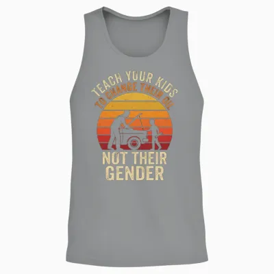Retro Sunset Oil Change Unisex Tank Top - Sport Grey