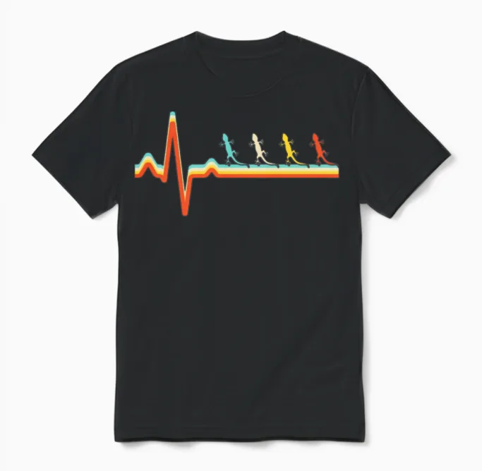 Lizard Retro - Reptiles & Exotics Unisex T-Shirt in Black