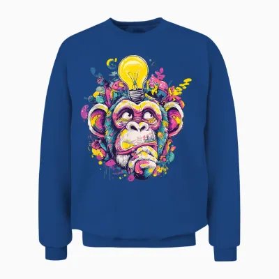 Tête D'ampoule Colorée En Forme De Singe Unisex Sweatshirt - Royal